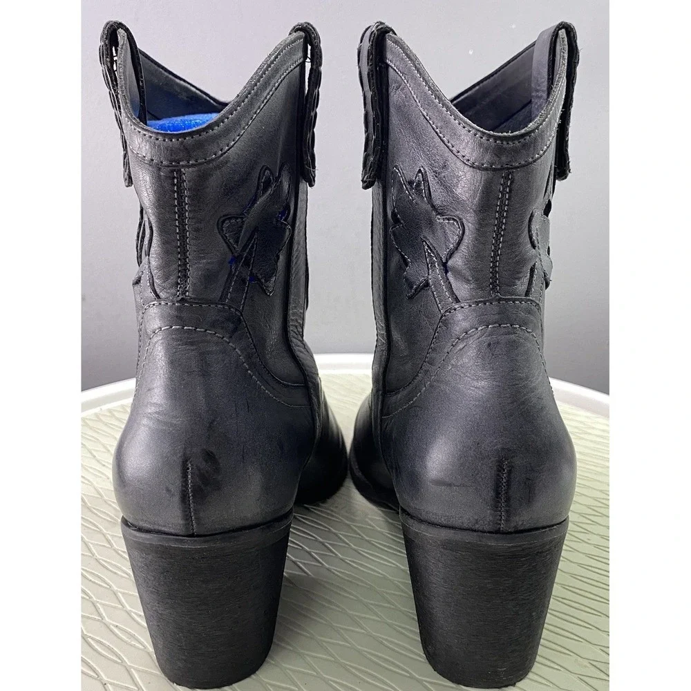 Carlos‎ by Carlos Santana Women's Leather Ankle Boots Blue/Gray Bootie Sz. 9.5